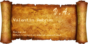 Valentin Ambrus névjegykártya